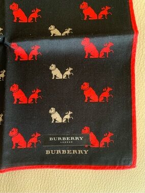 Burberry London Dog Print Cotton Handkerchief NWT Japan